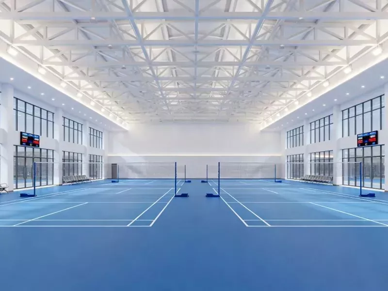 Jeklena konstrukcija notranje dvorane za badminton