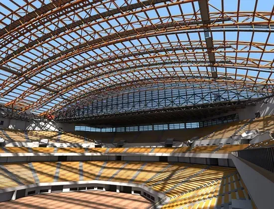 Stadion z jeklenim okvirjem velikega razpona