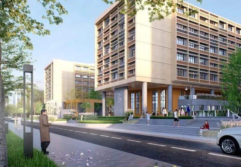 Študentska stavba za mednarodno izmenjavo z jeklenim okvirjem