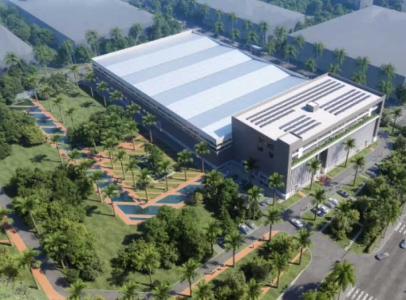 Platforma za raziskovalno plovilo z jeklenim okvirjem na obali