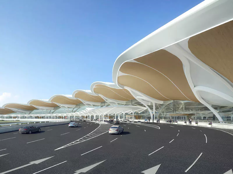 Zgradba jeklene konstrukcije Letališki terminal