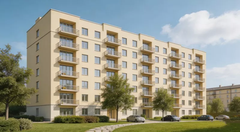 Stanovanjska stavba za učitelje z jekleno konstrukcijo